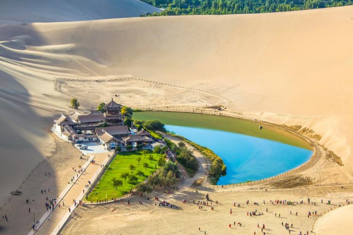Mingsha Mountain and Crescent Lake